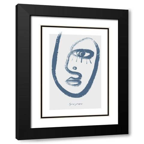Lignes Grasses 2 Black Modern Wood Framed Art Print with Double Matting by Design Fabrikken