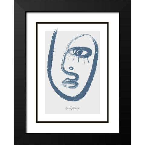 Lignes Grasses 2 Black Modern Wood Framed Art Print with Double Matting by Design Fabrikken