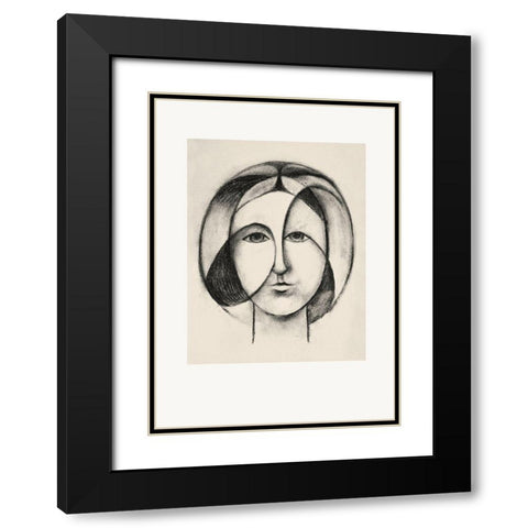 Lady Lay Black Modern Wood Framed Art Print with Double Matting by Design Fabrikken