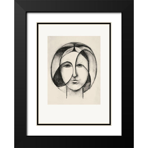 Lady Lay Black Modern Wood Framed Art Print with Double Matting by Design Fabrikken