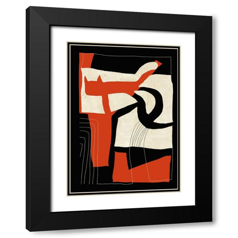 The Loose Cat Black Modern Wood Framed Art Print with Double Matting by Design Fabrikken