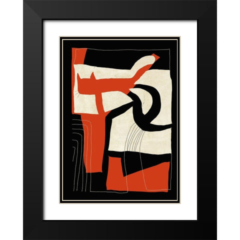 The Loose Cat Black Modern Wood Framed Art Print with Double Matting by Design Fabrikken