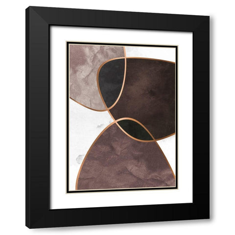 Velvet Shapes 4 Black Modern Wood Framed Art Print with Double Matting by Design Fabrikken