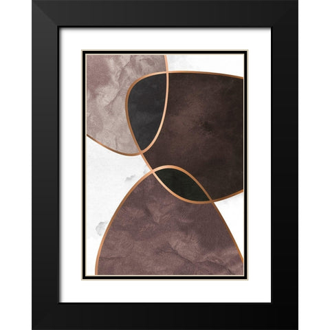 Velvet Shapes 4 Black Modern Wood Framed Art Print with Double Matting by Design Fabrikken
