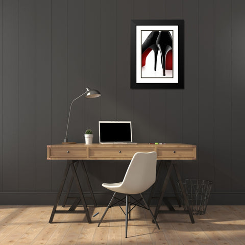 Fashion Red 1 Black Modern Wood Framed Art Print with Double Matting by Design Fabrikken
