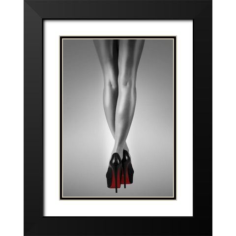 Fashion Red 2 Black Modern Wood Framed Art Print with Double Matting by Design Fabrikken
