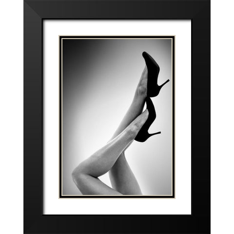 Fashion Red 3 Black Modern Wood Framed Art Print with Double Matting by Design Fabrikken