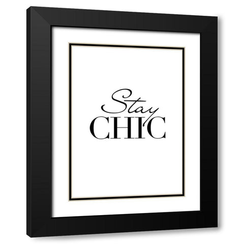 Stay Chic Black Modern Wood Framed Art Print with Double Matting by Design Fabrikken