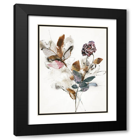 Playing Flower 1 Black Modern Wood Framed Art Print with Double Matting by Design Fabrikken