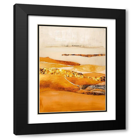 Element Fire Black Modern Wood Framed Art Print with Double Matting by Design Fabrikken