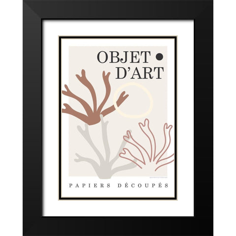 Objet 5 Black Modern Wood Framed Art Print with Double Matting by Design Fabrikken