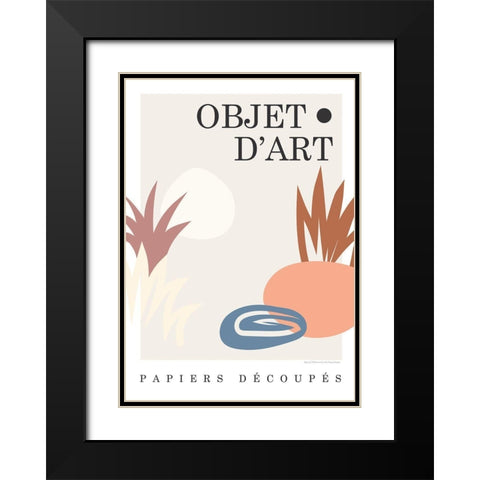 Objet 6 Black Modern Wood Framed Art Print with Double Matting by Design Fabrikken