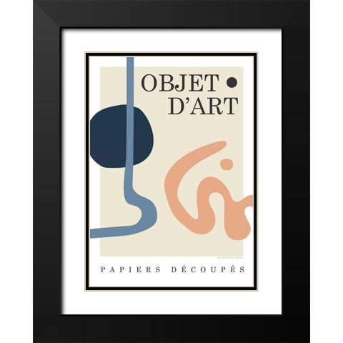 Objet 7 Black Modern Wood Framed Art Print with Double Matting by Design Fabrikken