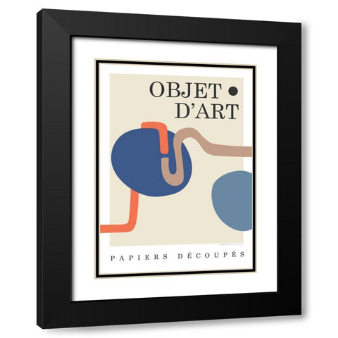 Objet 8 Black Modern Wood Framed Art Print with Double Matting by Design Fabrikken