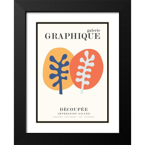 Graphique 8 Black Modern Wood Framed Art Print with Double Matting by Design Fabrikken