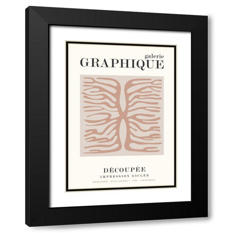 Graphique 9 Black Modern Wood Framed Art Print with Double Matting by Design Fabrikken