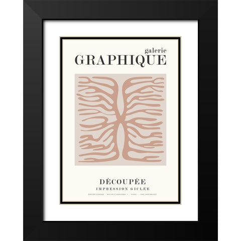 Graphique 9 Black Modern Wood Framed Art Print with Double Matting by Design Fabrikken