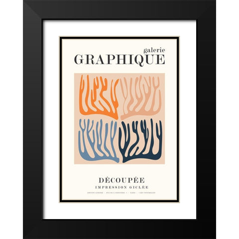 Graphique 11 Black Modern Wood Framed Art Print with Double Matting by Design Fabrikken
