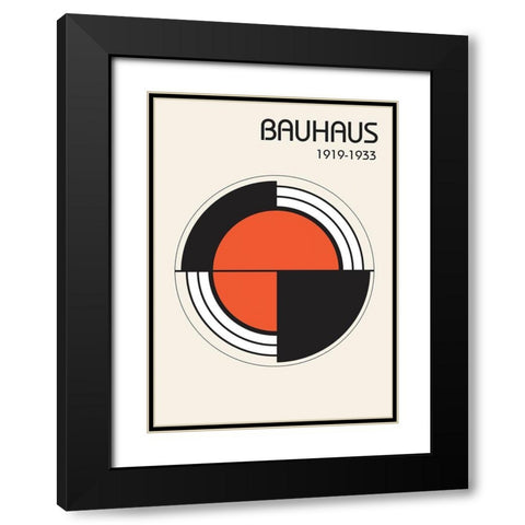 Bauhaus 1 Black Modern Wood Framed Art Print with Double Matting by Design Fabrikken