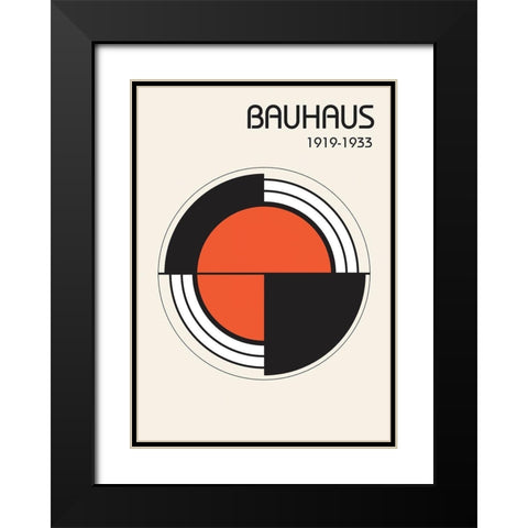 Bauhaus 1 Black Modern Wood Framed Art Print with Double Matting by Design Fabrikken