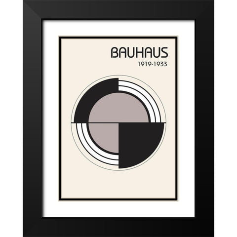Bauhaus 2 Black Modern Wood Framed Art Print with Double Matting by Design Fabrikken