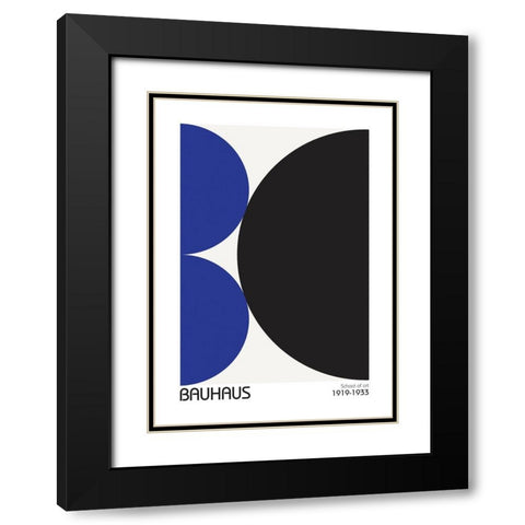 Bauhaus 3 Black Modern Wood Framed Art Print with Double Matting by Design Fabrikken