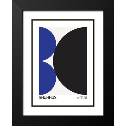 Bauhaus 3 Black Modern Wood Framed Art Print with Double Matting by Design Fabrikken