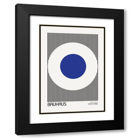 Bauhaus 5 Black Modern Wood Framed Art Print with Double Matting by Design Fabrikken