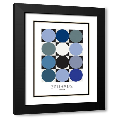 Bauhaus 6 Black Modern Wood Framed Art Print with Double Matting by Design Fabrikken