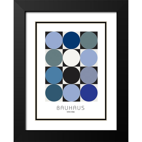 Bauhaus 6 Black Modern Wood Framed Art Print with Double Matting by Design Fabrikken