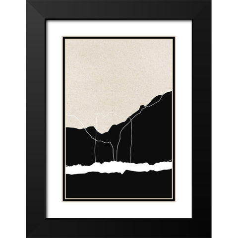 Apart Black Modern Wood Framed Art Print with Double Matting by Design Fabrikken
