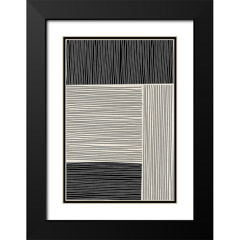 Ribbing 1 Black Modern Wood Framed Art Print with Double Matting by Design Fabrikken