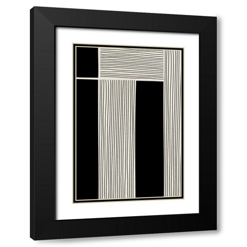 Ribbing 2 Black Modern Wood Framed Art Print with Double Matting by Design Fabrikken