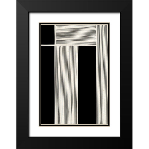 Ribbing 2 Black Modern Wood Framed Art Print with Double Matting by Design Fabrikken