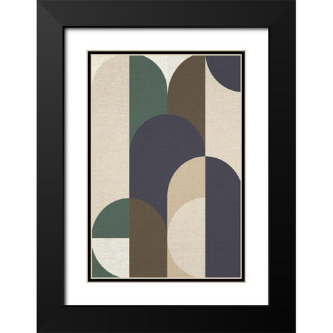 Weave 1 Black Modern Wood Framed Art Print with Double Matting by Design Fabrikken