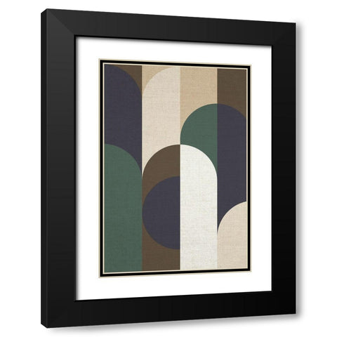 Weave 2 Black Modern Wood Framed Art Print with Double Matting by Design Fabrikken