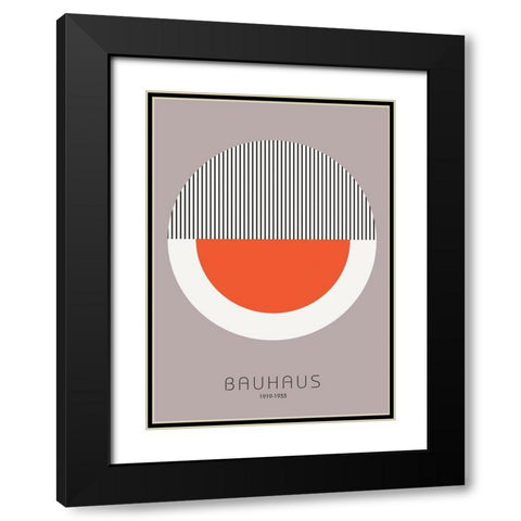 Bauhaus 9 Black Modern Wood Framed Art Print with Double Matting by Design Fabrikken
