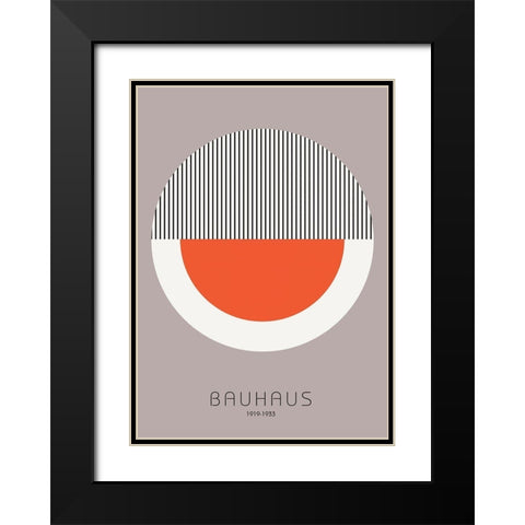 Bauhaus 9 Black Modern Wood Framed Art Print with Double Matting by Design Fabrikken