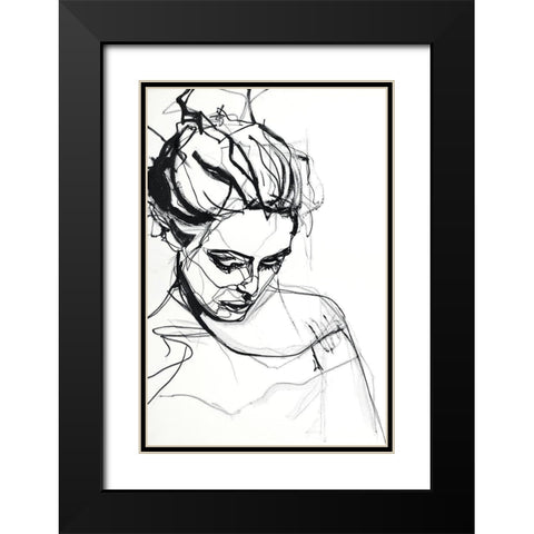 Silhouette 1 Black Modern Wood Framed Art Print with Double Matting by Design Fabrikken