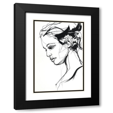 Silhouette 2 Black Modern Wood Framed Art Print with Double Matting by Design Fabrikken