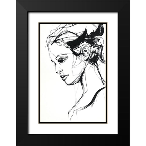 Silhouette 2 Black Modern Wood Framed Art Print with Double Matting by Design Fabrikken