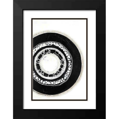 Circuli 1 Black Modern Wood Framed Art Print with Double Matting by Design Fabrikken