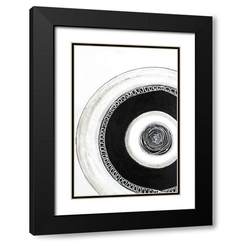 Circuli 2 Black Modern Wood Framed Art Print with Double Matting by Design Fabrikken