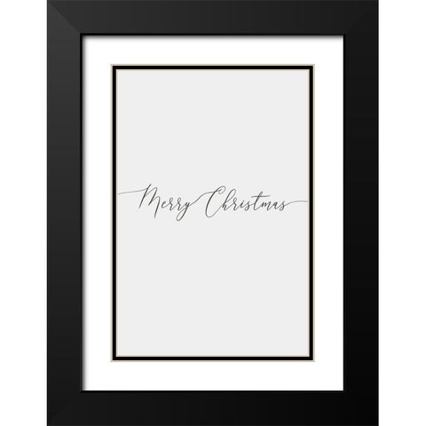 Merry Christmas 1 Black Modern Wood Framed Art Print with Double Matting by Design Fabrikken