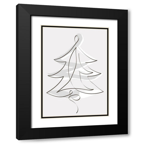 Merry Christmas 2 Black Modern Wood Framed Art Print with Double Matting by Design Fabrikken