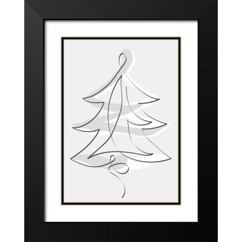 Merry Christmas 2 Black Modern Wood Framed Art Print with Double Matting by Design Fabrikken
