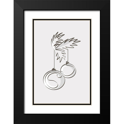 Merry Christmas 3 Black Modern Wood Framed Art Print with Double Matting by Design Fabrikken