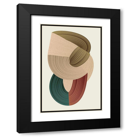 Fibers 1 Black Modern Wood Framed Art Print with Double Matting by Design Fabrikken