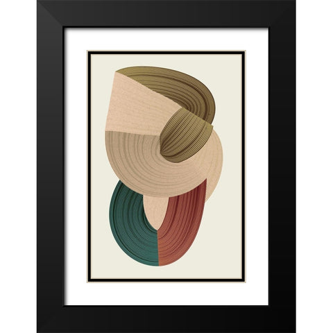 Fibers 1 Black Modern Wood Framed Art Print with Double Matting by Design Fabrikken