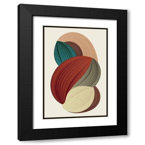 Fibers 2 Black Modern Wood Framed Art Print with Double Matting by Design Fabrikken
